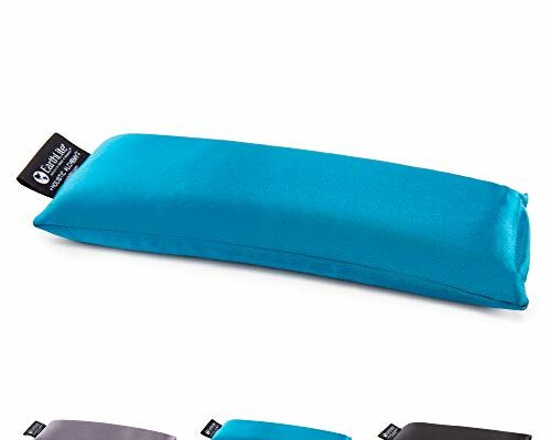 EARTHLITE Holistic Alchemy Aromatherapy Eye Pillow - 100% Silk Cover, Natural Herbs & Flax Seeds, Weighted, Cooling & Soothing Teal Blue