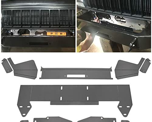 ECOTRIC DIY Front Bumper Bare Metal Kit Compatible With 1984-2001 Jeep Cherokee XJ Winch Mount Plate