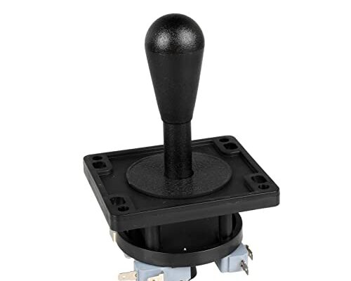 EG STARTS American Style Arcade Competition 2Pin Joystick BLACK Switchable From 8 Ways Operation, Elliptical Black Handle, Precision 8-Way 187" (4.8mm) terminal