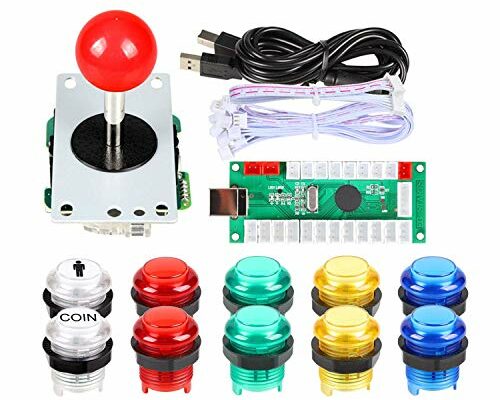 EG STARTS Arcade Buttons 1 Player DIY Kit Joystick 5V LED Arcade Button for Arcade Stick PC Games Mame Raspberry pi