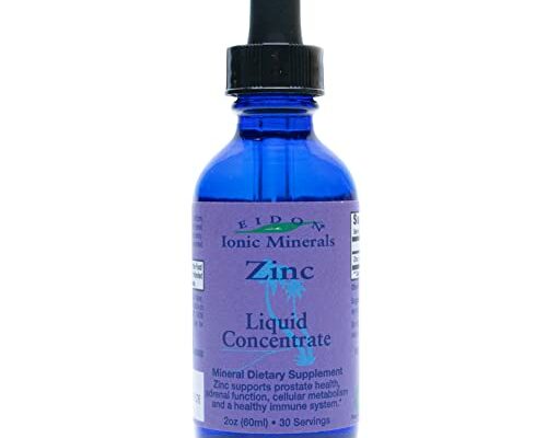 Eidon Ionic Minerals Liquid Zinc Concentrate - Ionic Zinc Supplement Drops for Adults and Kids, Support Immune System, Hair and Skin, Liver and Kidney Health, Relieves Stress - 2 oz