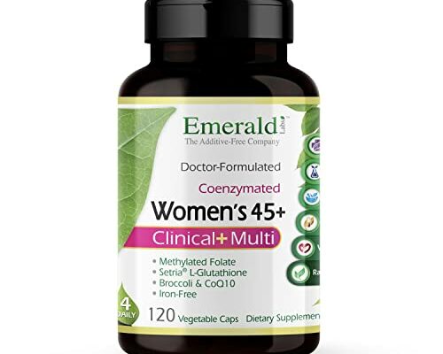 Emerald Labs Women's 45+ Clinical Multi - Multivitamin with CoQ10, B Vitamins, and L-Glutathione for Heart Health, Bone Strength, and Metabolic Function - 120 Vegetable Capsules