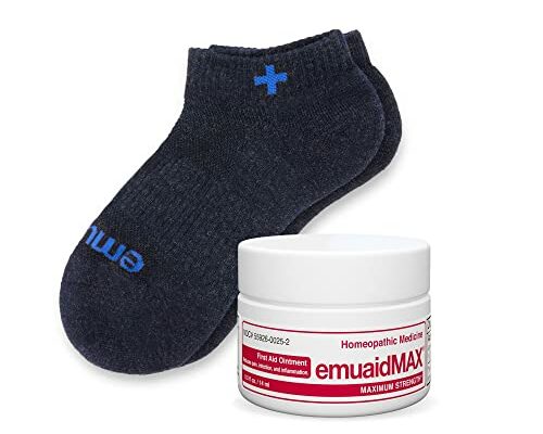 emuaid EMUAIDMAX Nail Fungus Travel Companion - EMUAIDMAX Maximum Strength 0.5oz with Silver Ionic Socks is Suitable for Nail Fungus and Athlete’s Foot