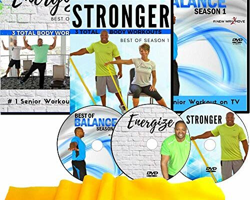 Exercise for Seniors DVD Collection- 6 Total Body Workouts + 10 Balance Workouts + Resistance Band + 3 Bonus Senior Exercise Gifts- Easy to Follow. Fun to do! Exercise videos for seniors you will love