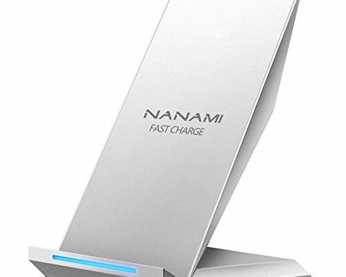 Fast Wireless Charger, NANAMI Qi Certified Wireless Charging Stand Compatible iPhone 16/16 Plus/16 Pro/16 Pro Max/15/14/13/12, Samsung Galaxy S24/S23/S22/S21/S20/Note 20 Ultra and Qi-Enabled Phone