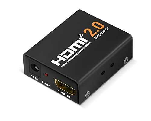 Flashmen HDMI Booster 2.0, 4K2K 1080P 3D HDMI Amplifier Repeater HDMI Powered Signal Amplifier Booster 18Gbps Bandwidth HDCP 2.2 Up to 60m/200ft Transmission Distance