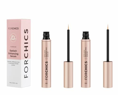 ForLash by ForChics: 2 Pack Ultimate Eyelash Hormone-Free Growth Serum for Enhanced Fuller, Thicker, Longer Lashes - Regrowth Booster, Organic Formula, Vegan & Cruelty-Free