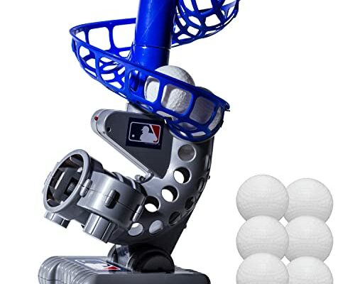 Franklin Sports MLB Kids Electronic Baseball Pitching Machine - Automatic Youth Pitching Machine with (6) Plastic Baseballs Included -Youth Baseball Pitcher for Kids Ages 3+