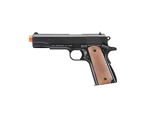 Full Steel World War 1911-A1 Spring Powered Metal Steel Airsoft Pistol (Color: Black/Faux Wood)