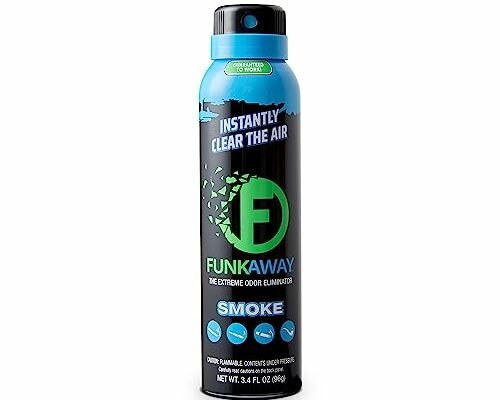 FunkAway Smoke Odor Eliminator Spray for Air, 3.4 oz., Eliminates Extreme Cigarette, Cigar and Campfire Smoke Odors, Instantly Refresh Smoky Air