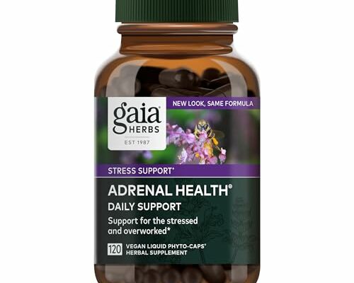 Gaia Herbs Adrenal Health Daily Support - with Ashwagandha, Holy Basil & Schisandra - Herbal Supplement to Help Maintain Healthy Energy and Stress Levels - 120 Liquid Phyto-Capsules (120 Count)