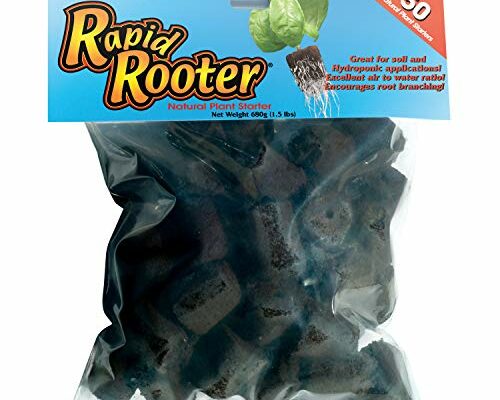 General Hydroponics Rapid Rooter, Starter Plug for Seeds or Cuttings, Great for Soil or Hydroponics Growing System, 50 Plugs