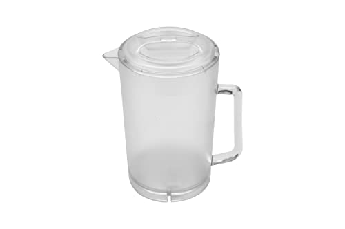 G.E.T. P-3064-1-CL-EC Heavy-Duty Shatterproof Plastic 2 Quart Pitcher with Lid, BPA Free (64 Ounce), Clear