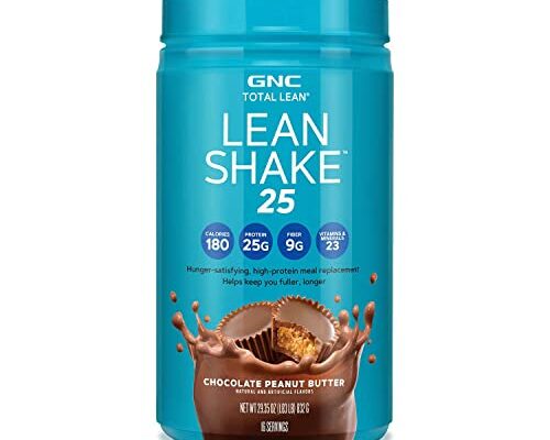 GNC Total Lean Shake 25 Protein Powder | 25g High-Protein Meal Replacement Shake | Chocolate Peanut Butter | 16 Servings