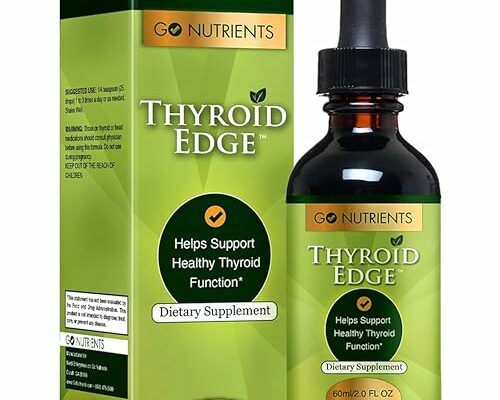 Go Nutrients Thyroid Edge - Thyroid Support for Women and Men - Comprehensive Natural Thyroid Supplement Rich in Iodine - Fast-Absorbing 2 oz Liquid Drops for Improved Energy & Enhanced Wellness