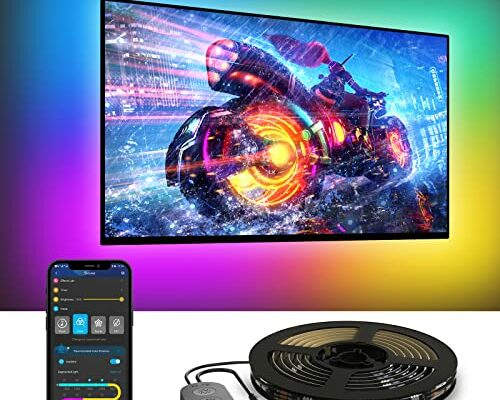 Govee TV LED Backlight, RGBIC TV Backlight for 55-65 inch TVs, Smart LED Lights for TV with Bluetooth and Wi-Fi Control, Works with Alexa & Google Assistant, Music Sync, 99+ Scene Modes, Adapter