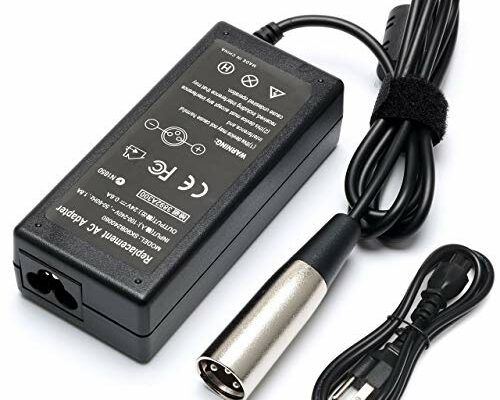 Govolia 36W 24V Electric Scooter Charger Cable for eZip 400 450 500 750 E750 E400 E500 E650 900 4.0 4.5 E-4.5; eZip Trailz Electric Bike Motor Bicycle Parts - with 3-Pin XLR Connector[0.6A 600mA]