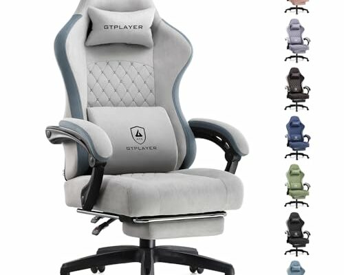 GTPLAYER Gaming Chair, Computer Office Chair with Pocket Spring Cushion, Linkage Armrests and Footrest, High Back Ergonomic Computer Chair with Lumbar Support Task Chair with Footrest