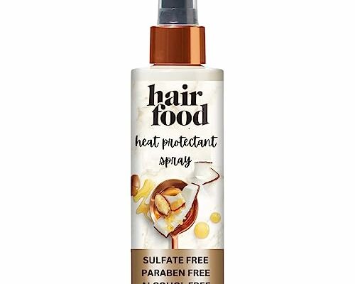 Hair Food Coconut & Argan Oil Heat Protectant Leave-In Spray for All Hair Types, 450°F Heat Protection, Sulfate-Free, Paraben-Free, Dye-Free, Alcohol-Free, Adds Shine, 6.4 Fl Oz