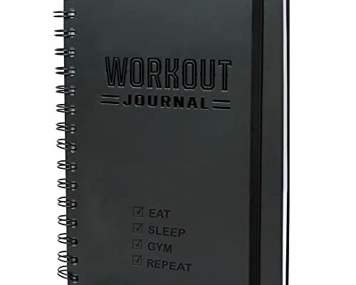 Hardcover Fitness Journal Workout Planner for Men & Women - A5(5.7" x 8.3") Sturdy Workout Log Book to Track Gym & Home Workouts