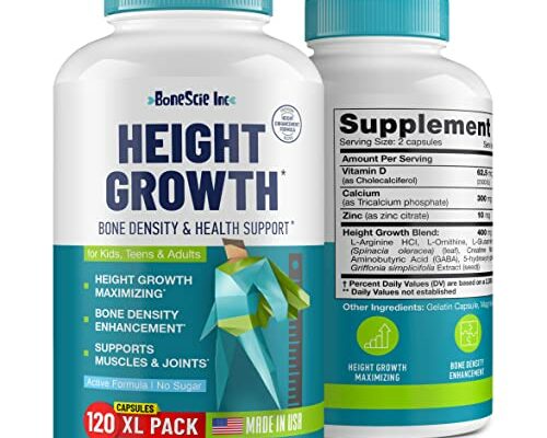 Height Growth Maximizer - Reach Natural Height - Made in USA - Height Pills Bone Growth - Grow Taller Supplement for Adults & Kids - Height Increase Pills - Maximum Height Growth Formula - 120 Caps