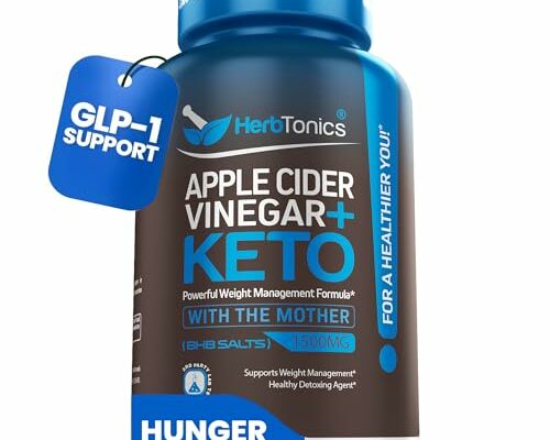 Herbtonics Apple Cider Vinegar Capsules Plus Keto BHB | Fat Burner & Weight Loss Supplement for Women & Men | Appetite Suppressant