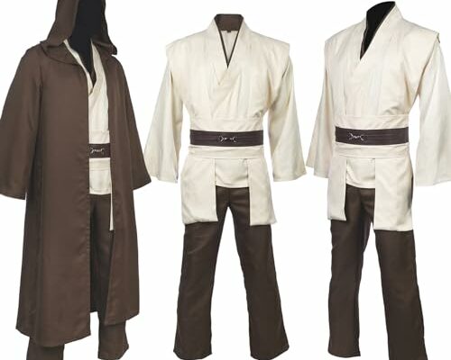 Horizoncos Jedi Costume Obi Wan Kenobi Costume Full Set Jedi Robe Adult Cosplay Halloween Star Costume Cosplay Cloak