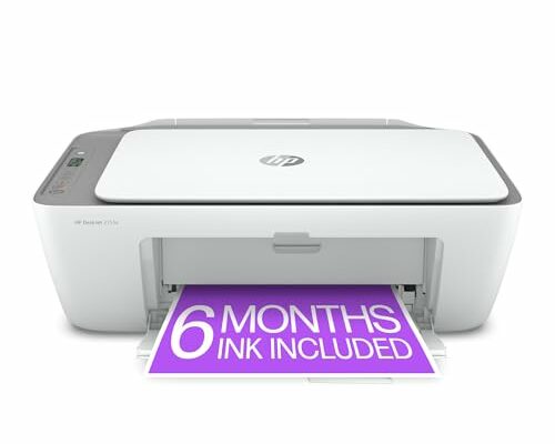 HP DeskJet 2755e Wireless Color inkjet-printer, Print, scan, copy, Easy setup, Mobile printing, Best-for home, 6 months of Instant Ink included, white