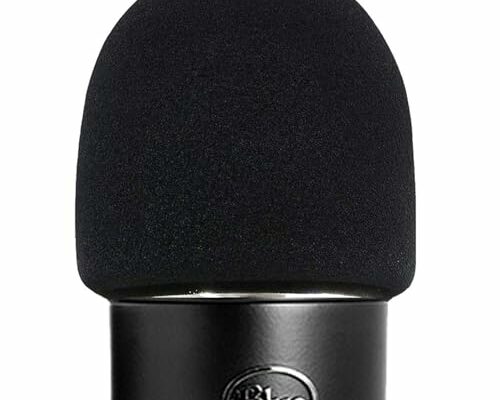 ienza® Windscreen for Blue Yeti Foam - Also Fits Other Large Microphones Such as MXL, Audio Technica and More - Quality Sponge Material to Act as a Pop Filter for Your Mic (Black)