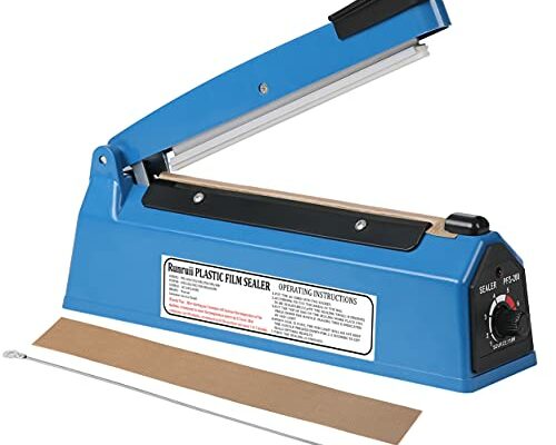 Impulse Heat Sealer Manual Bags Sealer Heat Sealing Machine 12 Inch Impulse Sealer Machine for Plastic Bags PE PP Bags with Extra Replace Element Grip