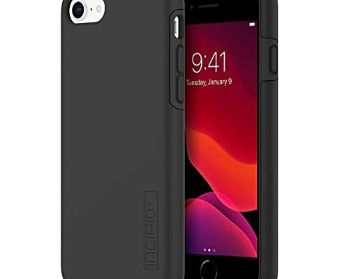 Incipio DualPro Case for Apple iPhone 6 Plus, 6s Plus | Shockproof Hard Shell Hybrid Dual-Layer Rugged Cover – Obsidian Black