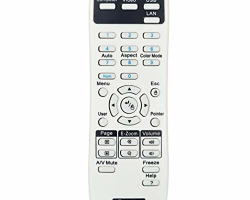 InTeching 1456641 Projector Remote Control for Epson EX21, EX30, EX31, EX50, EX51, EX71, PowerLite 400W/ 410W/ 78/822+/ 822P/ 83+/ 83C/ 83V+/ S6