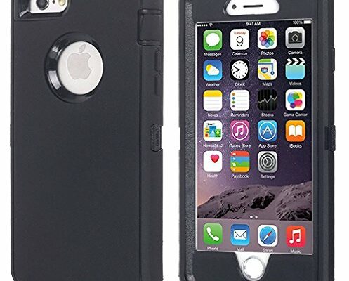 iPhone 6 Case, iPhone 6S Case [HEAVY DUTY] AICase® Built-in Screen Protector Tough 3 in 1 Rugged Shorkproof Cover for Apple iPhone 6/6S (Black)