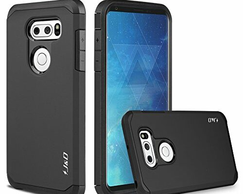 J&D Case Compatible for LG V35 Case, LG V35 ThinQ/LG V30S/LG V30S ThinQ/LG V30/LG V30 Plus Case, Heavy Duty Dual Layer Hybrid Shock Proof Protective Rugged Bumper Case for LG V35 Case, Black