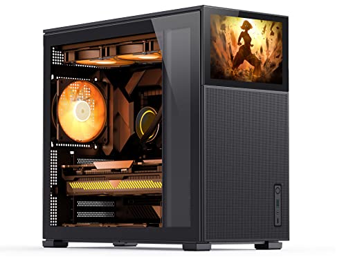 JONSBO D41 MESH SC Black ATX Computer Case with Screen, ATX PC Case Mid Tower/Support RTX 4090(335-400mm) GPU 360/280AIO,Power ATX/SFX: 100mm-220mm Multiple Tool-Free Design,Black