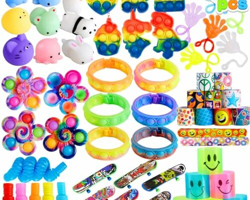 JOYIN 60 Pcs Party Favors for Kids, Popular Fidget Toys Pack, Goodie Bags Fillers for Kids Birthday Party, Prizes in Bulk for School, Pinata Stuffers, Classroom Prizes, Treasure Box Toys