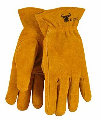 JustForKids Kids Genuine Leather Work Gloves, Kids Garden Gloves, 2-4 Years Old.