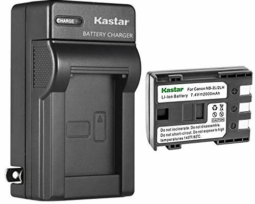 Kastar Battery (1-Pack) and AC Charger for Canon NB-2L NB-2LH and Canon PowerShot G7 G9 S30 S40 S45 S50 S60 S70 S80 DC410 DC420 VIXIA HF R10 HF R100 HF R11 EOS 350D 400D Digital Rebel XT Xti