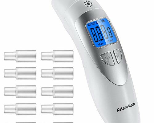 Ketone Breath Analyzer Professional Digital Ketone Breath Meter - Accurately Monitor Ketonsis in Your Breath with 10 Replaceable Mouthpieces