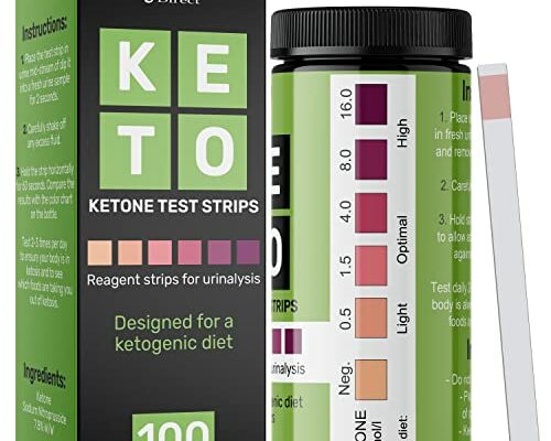 Ketone Test Strips, 100 Keto Test Strips for Keto, Low Carb Diet - Urine Test Strips, Ketosis Test Strips Urine, Keto Strips, Ketone Urinalysis Test Strips, Ketones Test Kit - Free eBook - JNW Direct