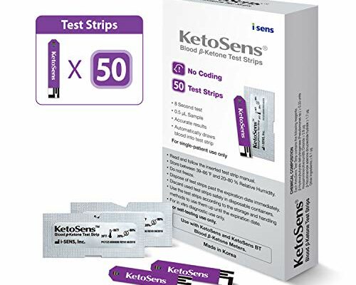 KetoSens Blood Ketone Test Strips - Ideal for The Keto Diet and Ketosis Monitoring - Includes 50 Test Strips…