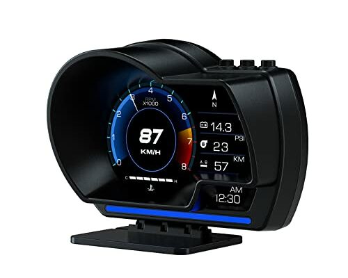 KGDHjuei Car HUD Head Up Display P6, OBD+GPS Smart Gauge, Works Great for Most Cars (Black)