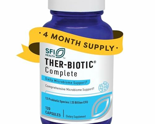 Klaire Labs Ther-Biotic Complete - 25 Billion CFU Probiotic Supplement - Gut Health, Digestive + Immune Support - Hypoallergenic Probiotics for Men + Women - Clean + Dairy-Free (120 Capsules)