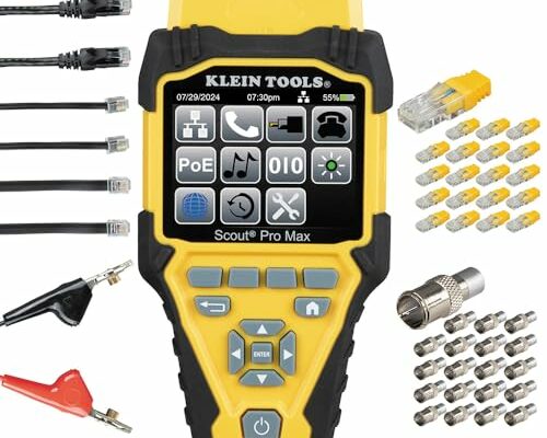 Klein Tools VDV501-770 Cable Tester Set, Scout Pro Max Ethernet, Coax/Video, Phone, (RJ11/RJ12/RJ45) F-Connector Cables, Test-n-Map Remotes