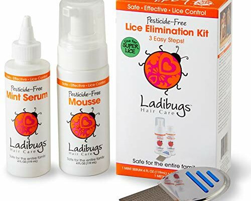 LADIBUGS One and Done Lice Treatment Kit - 3-Step Elimination - Comb, Mousse, Serum | Natural & Effective Head Lice & Nit Fix | Safe Removal for Kids, Family | Clinic Preferred, Nurse Approved