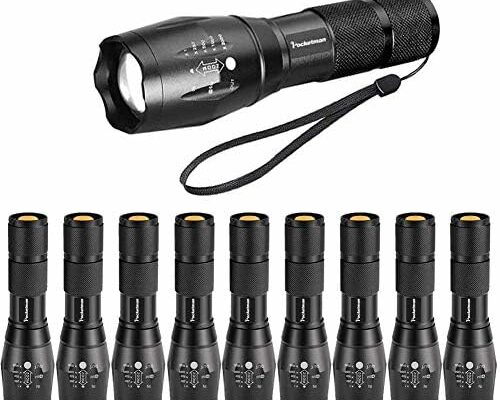 LED Tactical Flashlight Super Bright 2000 Lumen LED Flashlights Portable Outdoor Water Resistant Torch with 5 Light Modes（10Pack）