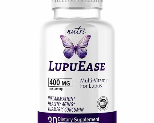 LupuEase Lupus Relief Products Multivitamin Lupus Supplements - Vitamin C, D3, E, B12, Turmeric Curcumin Extract (std. 95% curcuminoids) - Omega 3 Fatty Acids - 30 Day Supply - 400mg