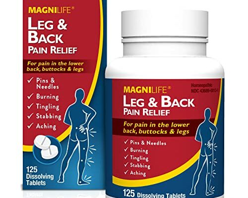 MagniLife Leg & Back Pain Relief, Fast-Acting Pain Relief, Naturally Soothe Burning, Tingling and Stabbing Pains, Symptomatic or Preventative, 125 Quick-Dissolve Tablets