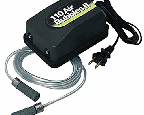 Marine Metal A-2 Air Bubbles Pump with Tubing & Air Stones for Live Bait (110 Volts), Black