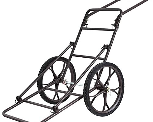 Mayjooy Folding Deer Cart, 500lbs Deer Cart Game Hauler w/17” Durable Rubber Wheels, Heavy Duty Game Carts for Hunting